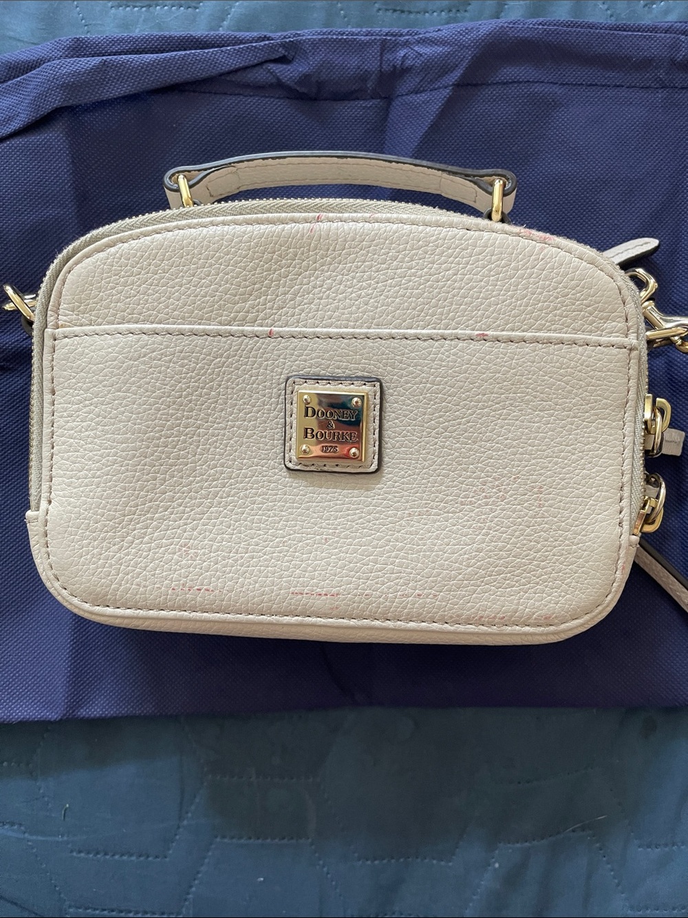 Dooney & Bourke Cream Pebbled Leather Crossbody